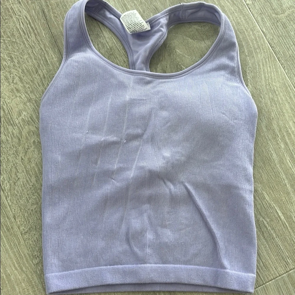 Work out Lavender Ribbed Tank Top - Picture 2 of 6